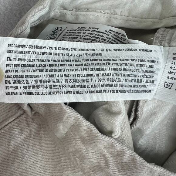 Abercrombie & Fitch Jeans Women's Size 27/4s Cream Mid Rise Rise Pleated - Picture 7 of 11